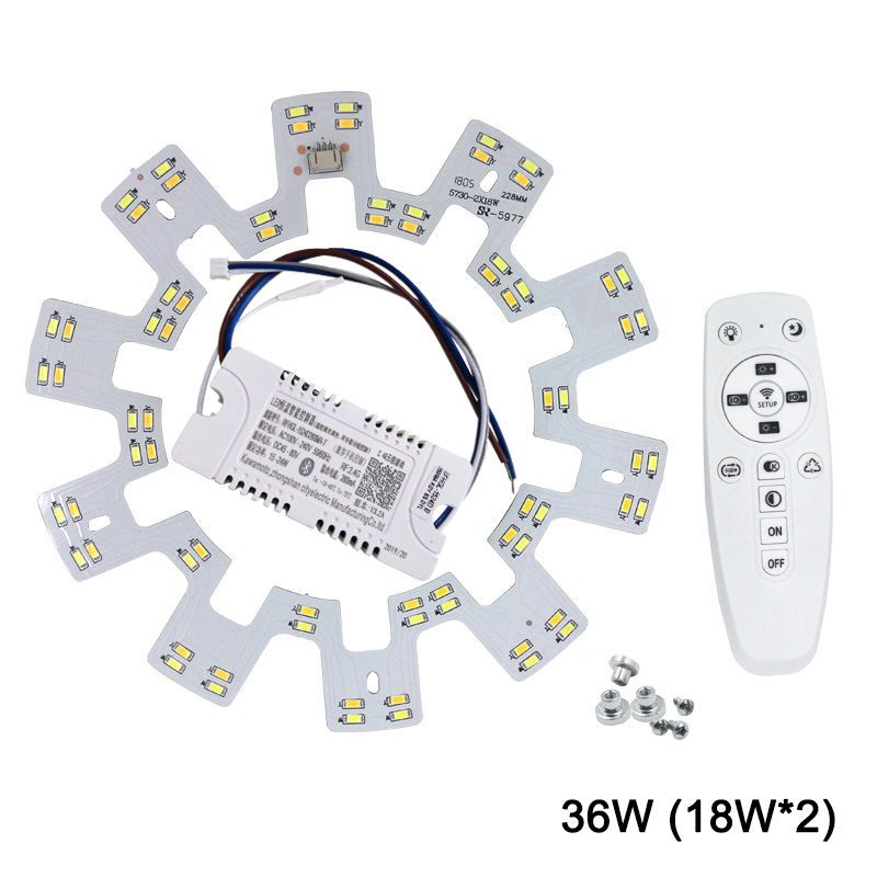 Smart 2.4G Ceiling Chandelier LED 5730 SMD Chip Replacement Light Source Surface with Remote Control For Living room Kitchen