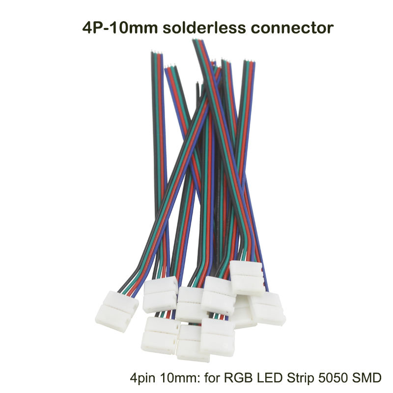 LED Strip Connector 2pin 8mm with Wire Free Connect No Need Soldering /Welding Connector For Led Strip 3528/5050