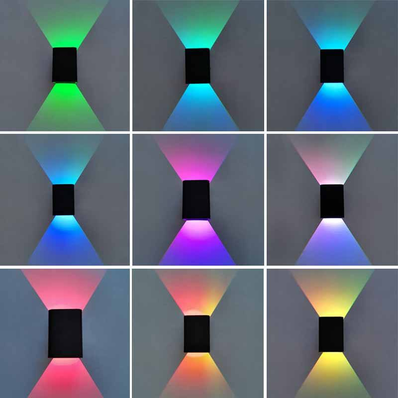 Up and down outdoor light dowm wall lamp square Living Room Indoor wall lamp factory Outlet Decora Fence club disco patio