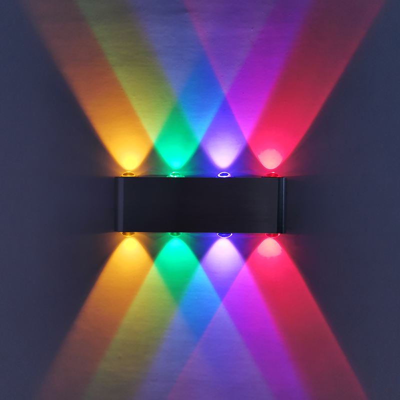 8W Simple Nordice style Energy saving indoor light up down Aluminum RGB LED sconce lamp stair light corridor light
