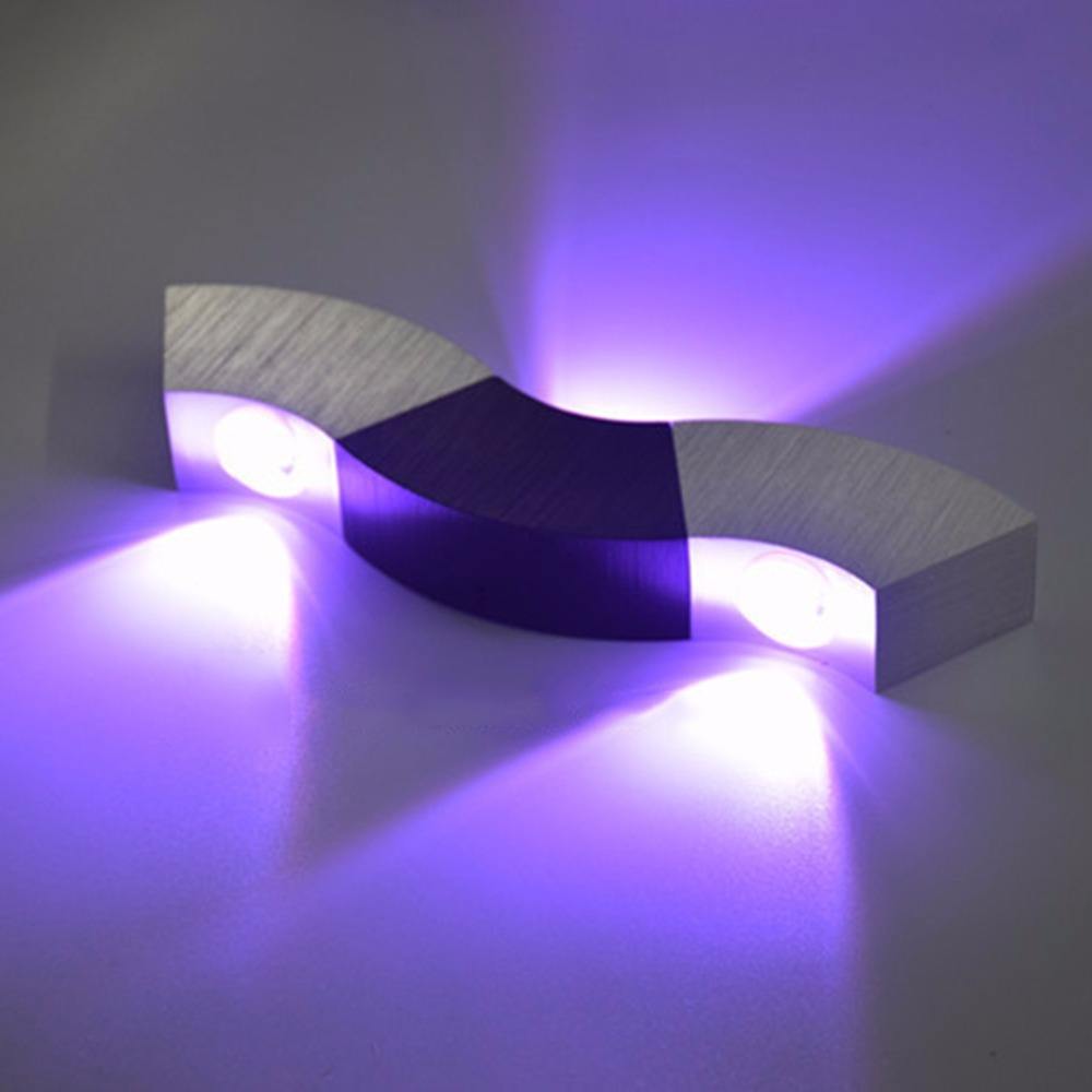 Lightess 3W LED wall lights indoor Up and Down wall lamp made of aluminum Hall lamp wall lighting silver cool white