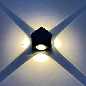 Waterproof Wall Light Black Shell Diamond-shaped 12W