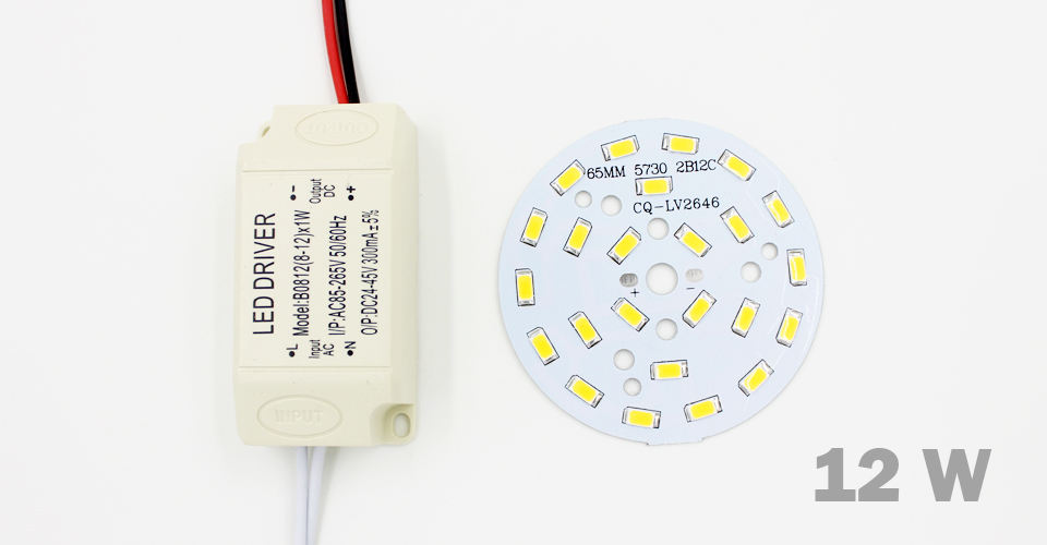 3W 5W 7W 9W 12W 15W 18W 24W SMD5730 Light-emitting diode chip+plastic shell LED driver power supply for LED ceiling light
