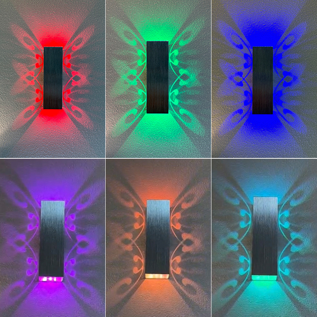 Butterfly wall lamp wall sconce led led wall lighting RGB remote control 24 color interior decoration wall lamp Infrared remote control